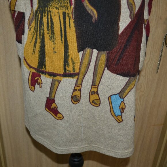 EYLEX Wool Blend Bold Colorful Artsy Print Sleeveless Pocket Tunic Top - Picture 6 of 8